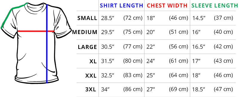 Mens Large Shirt Size Chart
