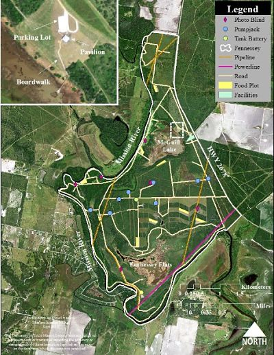 Map of Fennessey Ranch Facilities and Infrastructure