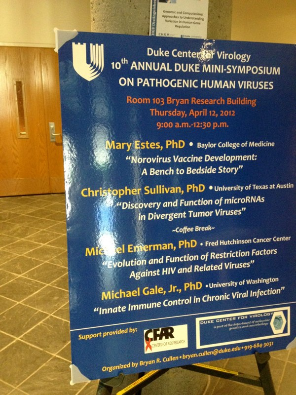 2012 Duke Mini-Symposium on Pathogenic Human Viruses