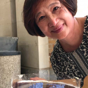 Julie Zhang with her retirement cake